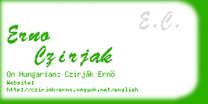 erno czirjak business card