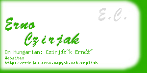 erno czirjak business card